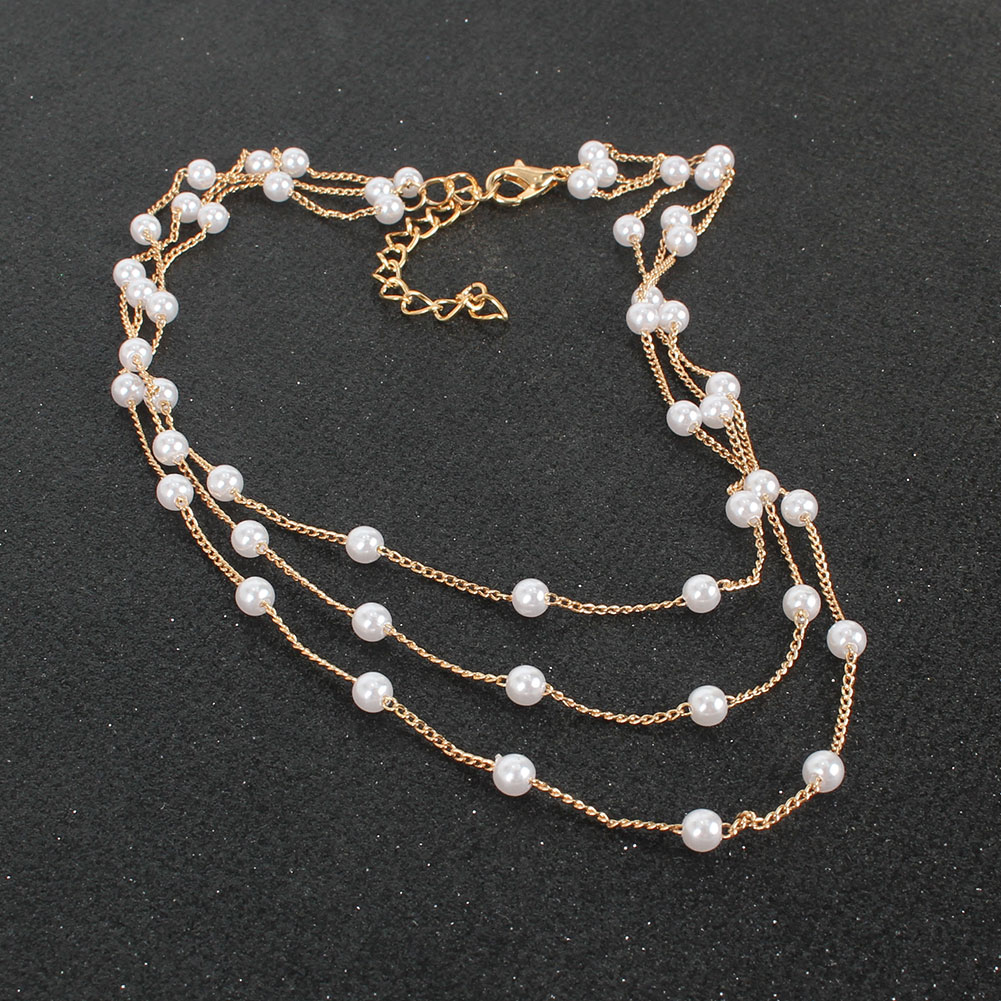 Simple Style Geometric Alloy Plating Pearl Necklace display picture 5