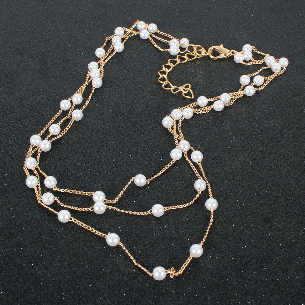 Simple Style Geometric Alloy Plating Pearl Necklace display picture 4