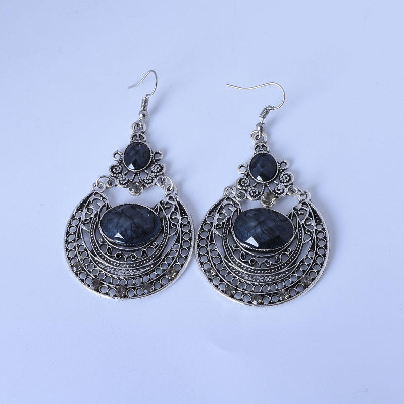 Ethnic Style Water Drop Alloy Plating Inlay Artificial Crystal Earrings display picture 8