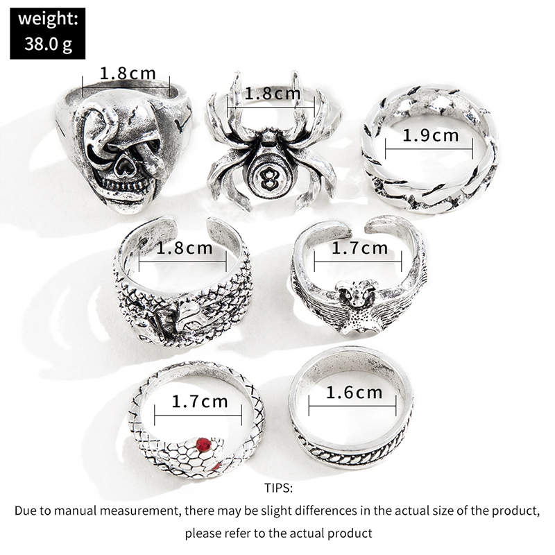 Punk Animal Skull Alloy No Inlaid Rings display picture 2