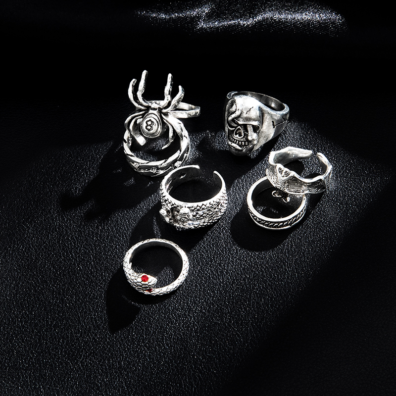 Punk Animal Skull Alloy No Inlaid Rings display picture 5