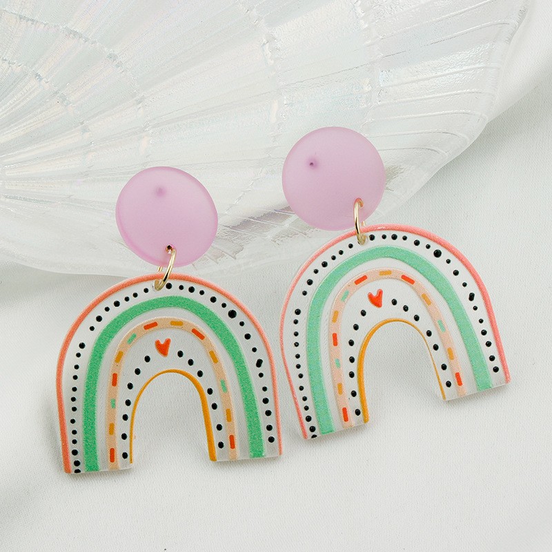 Women's Cute Clouds Rainbow Synthetic Resin Earrings Earrings display picture 5