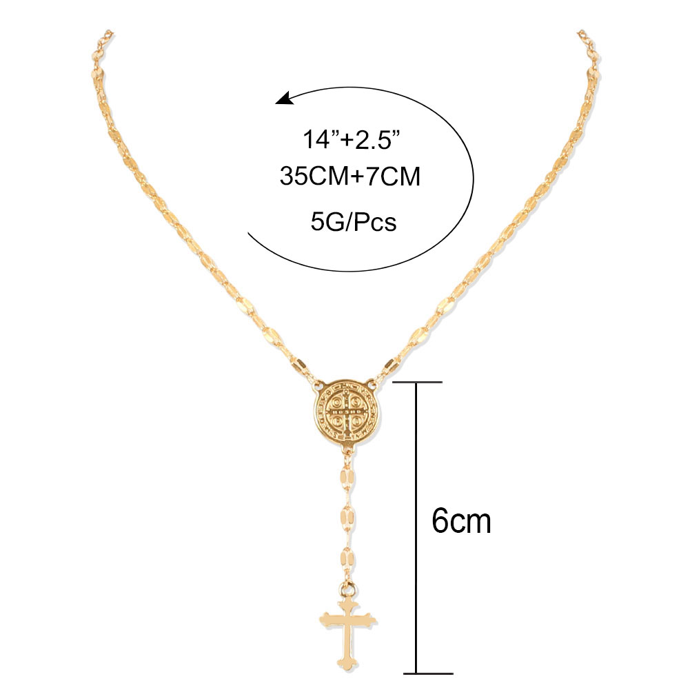 Collier De Placage D'alliage De Croix De Mode display picture 1