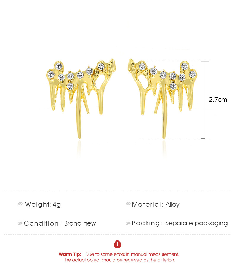Exaggerated Geometric Alloy Artificial Gemstones Ear Studs display picture 1
