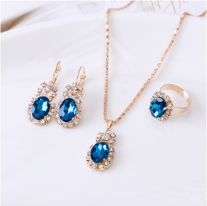 Formal Oval Rhinestone Glass Artificial Rhinestones Women's Rings Earrings Necklace display picture 2