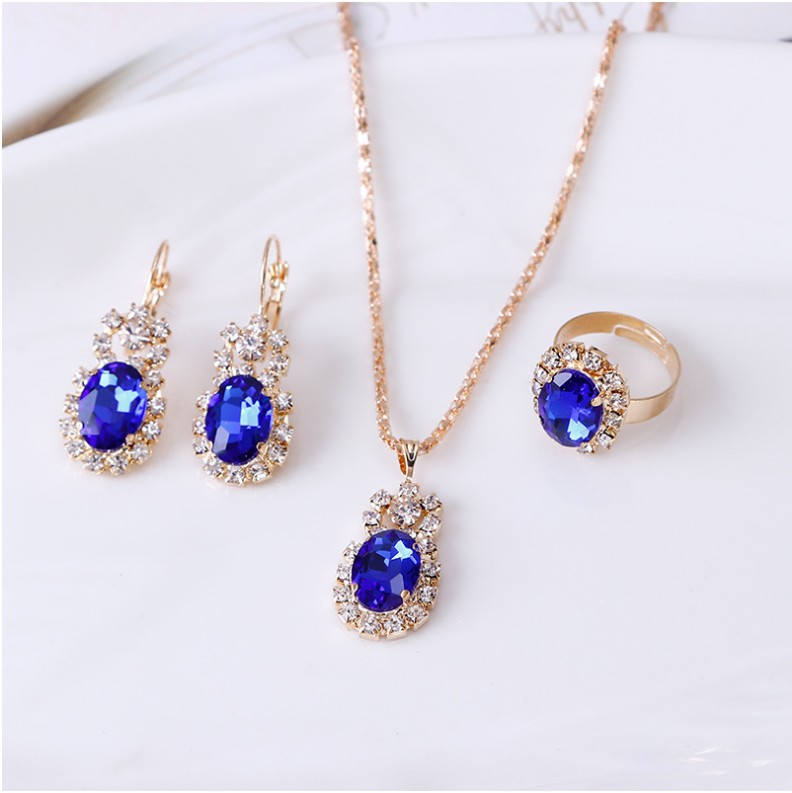 Formal Oval Rhinestone Glass Artificial Rhinestones Women's Rings Earrings Necklace display picture 6