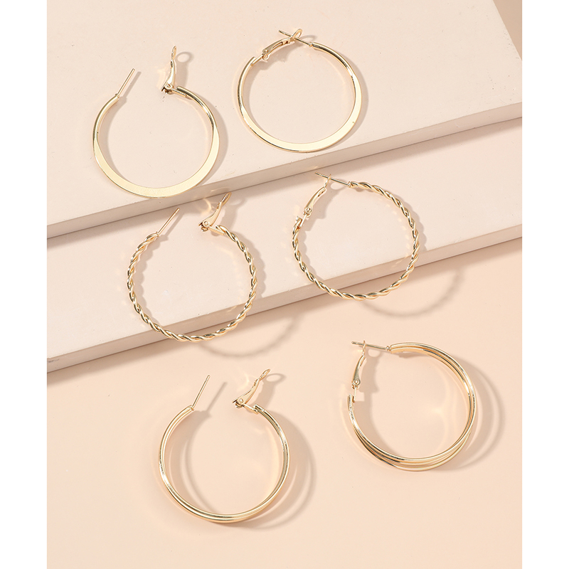 Exaggerated Round Metal Plating No Inlaid Hoop Earrings display picture 2