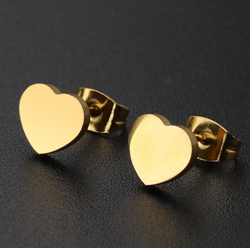 Women's Fashion Heart Stainless Steel No Inlaid Ear Studs Stainless Steel Earrings display picture 2