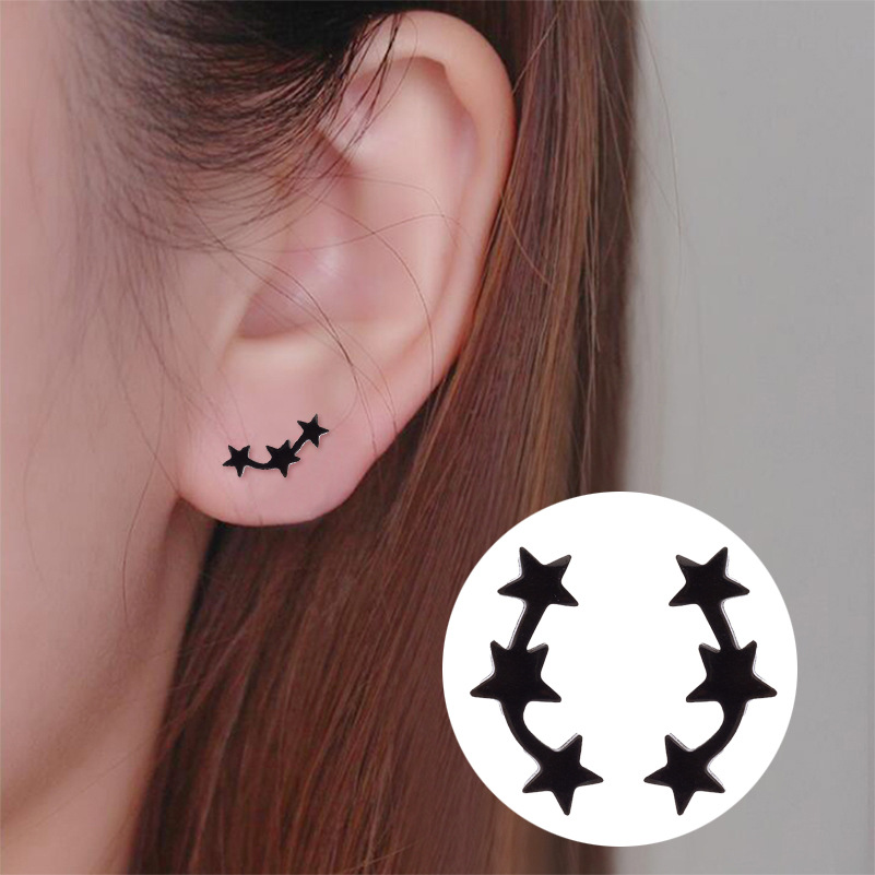 Mujeres Estilo Simple Estilo Coreano Estrella Acero Inoxidable Sin Incrustaciones Pendientes Pendientes De Acero Inoxidable display picture 4