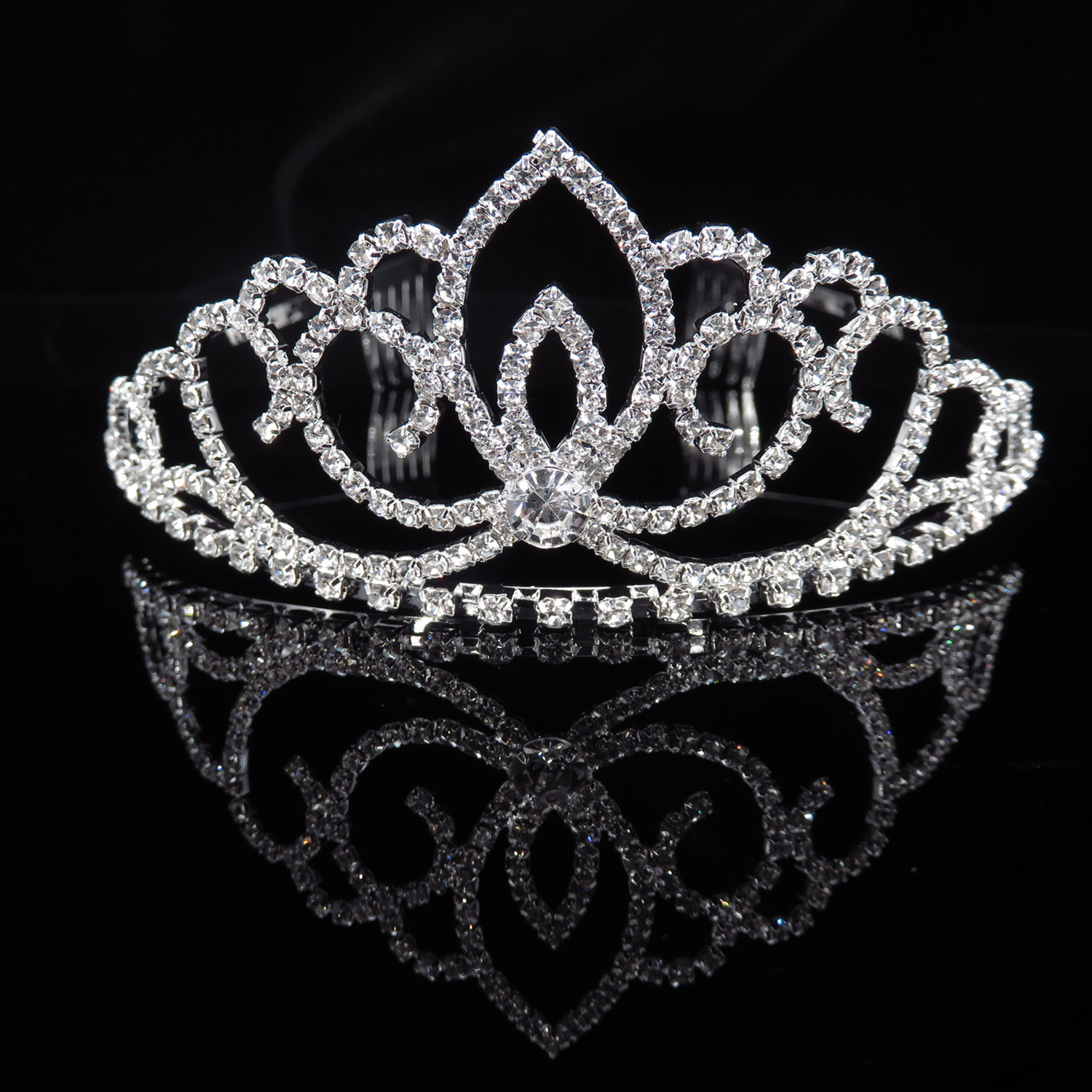 Mode Couronne Alliage Diamant Strass Artificiels display picture 1