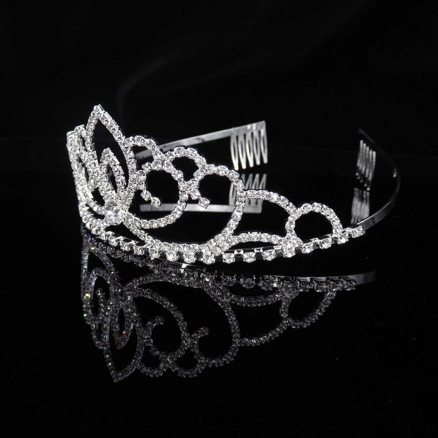 Mode Couronne Alliage Diamant Strass Artificiels display picture 4