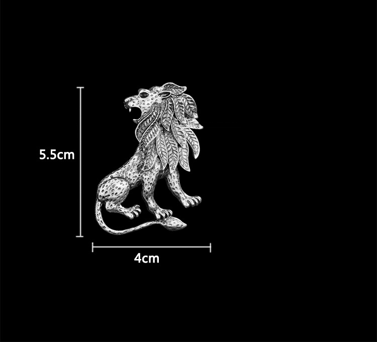 Retro Lion Zinc Plating No Inlaid Men'S Brooches display picture 1