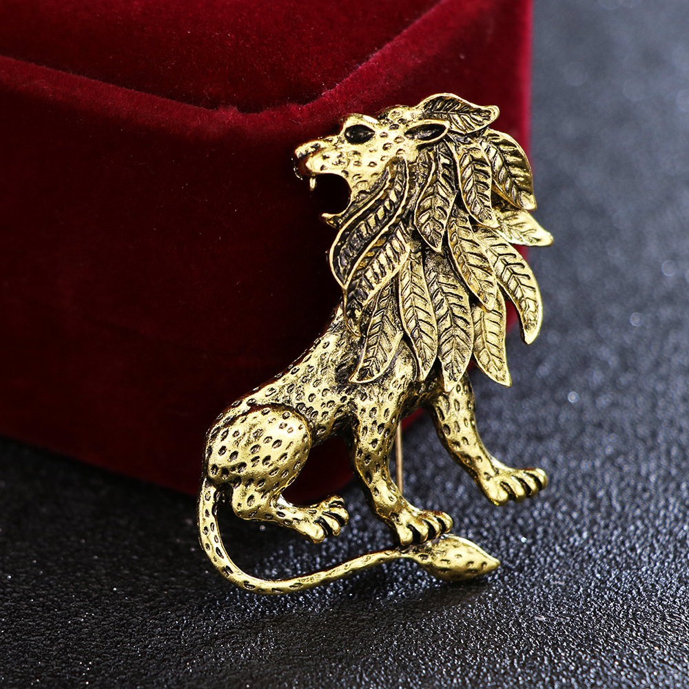 Retro Lion Zinc Plating No Inlaid Men'S Brooches display picture 7