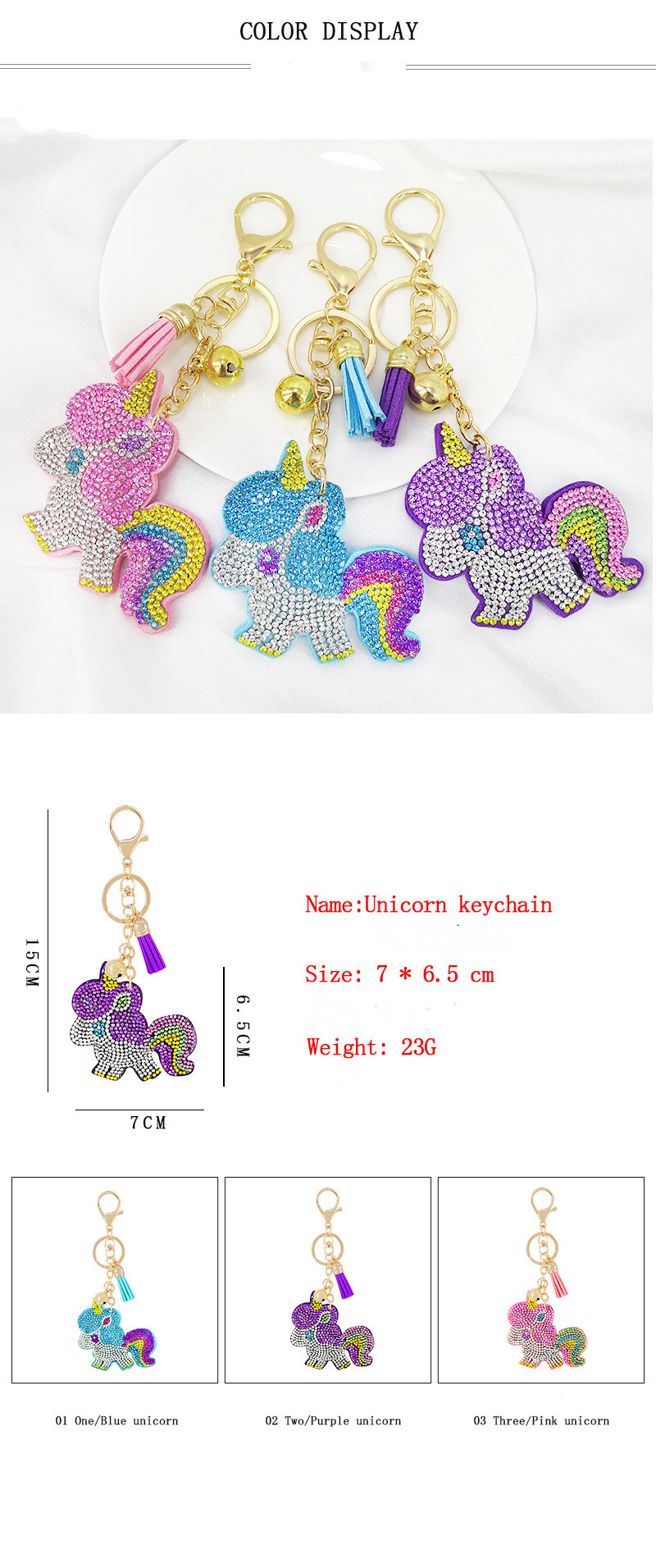 New Animal Series Korean Velvet Diamond Keychain display picture 1