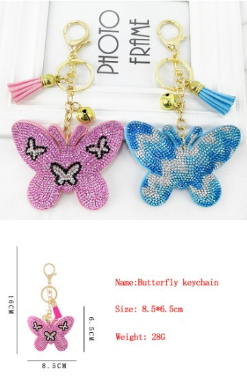 New Animal Series Korean Velvet Diamond Keychain display picture 2