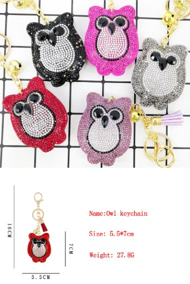 New Animal Series Korean Velvet Diamond Keychain display picture 3