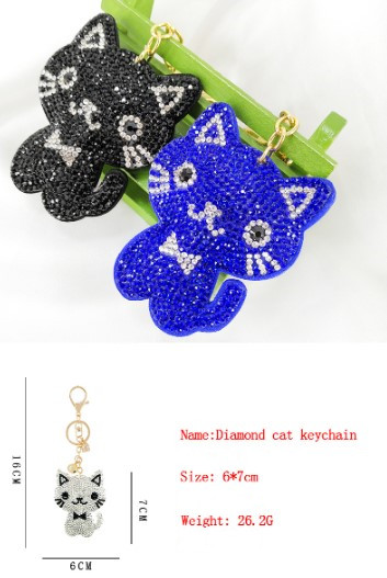 New Animal Series Korean Velvet Diamond Keychain display picture 4