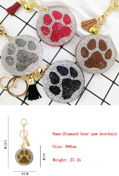 New Animal Series Korean Velvet Diamond Keychain display picture 5