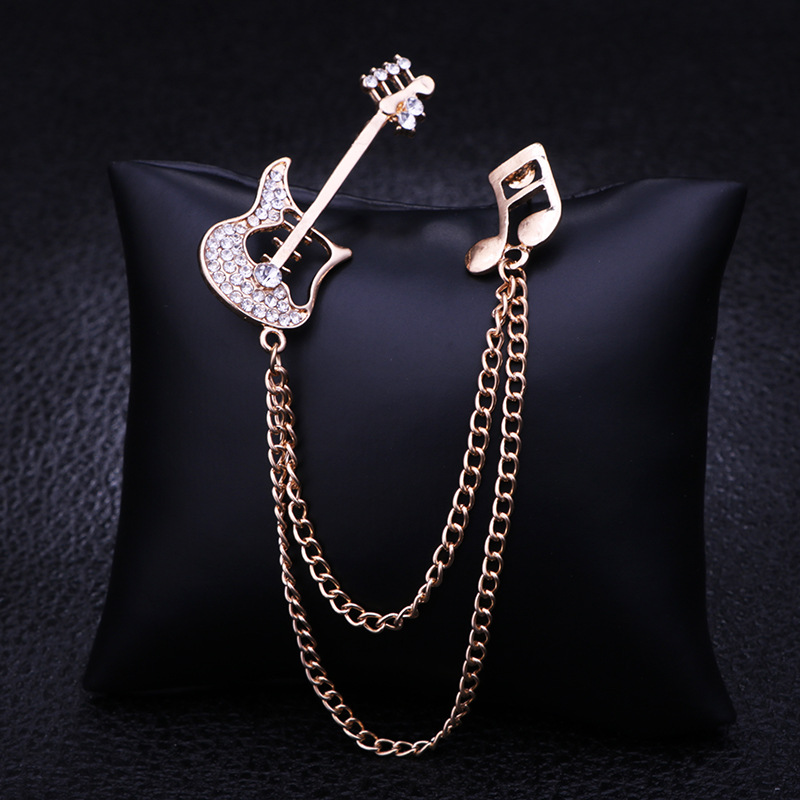 Mode Guitare Remarques Alliage Diamant Strass Artificiels Broches display picture 4