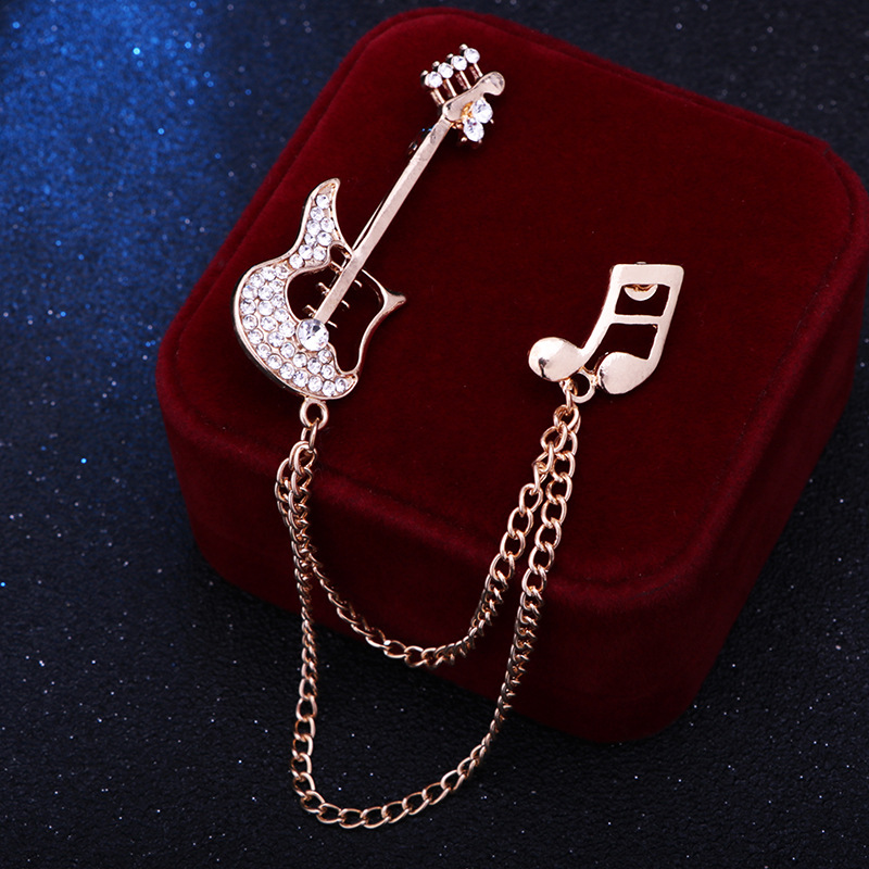 Mode Guitare Remarques Alliage Diamant Strass Artificiels Broches display picture 8