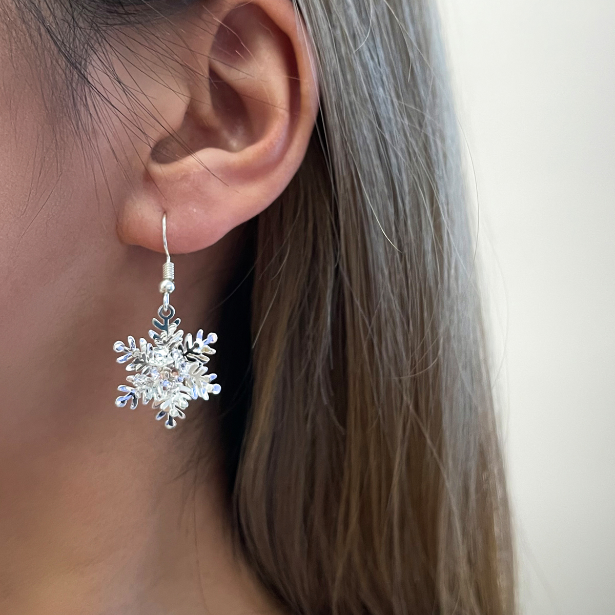 Fashion Snowflake Alloy No Inlaid Earrings display picture 1