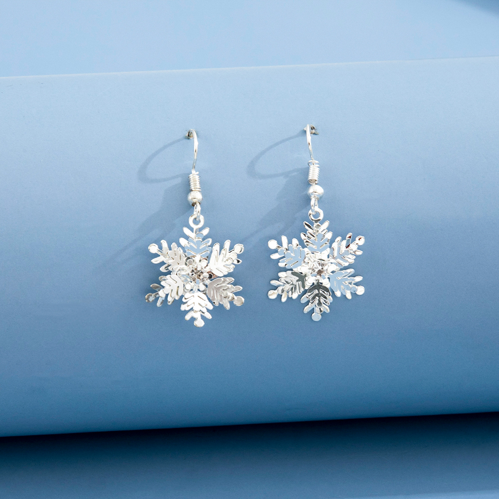Fashion Snowflake Alloy No Inlaid Earrings display picture 3