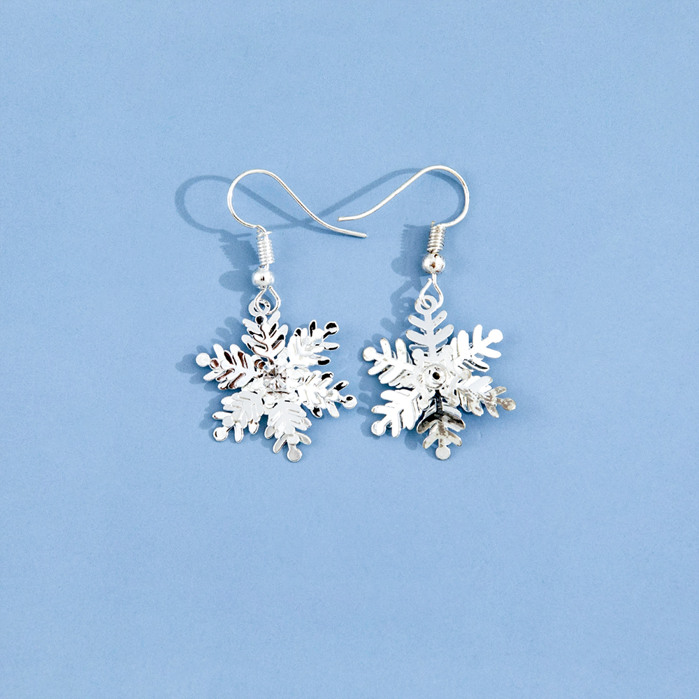 Fashion Snowflake Alloy No Inlaid Earrings display picture 6