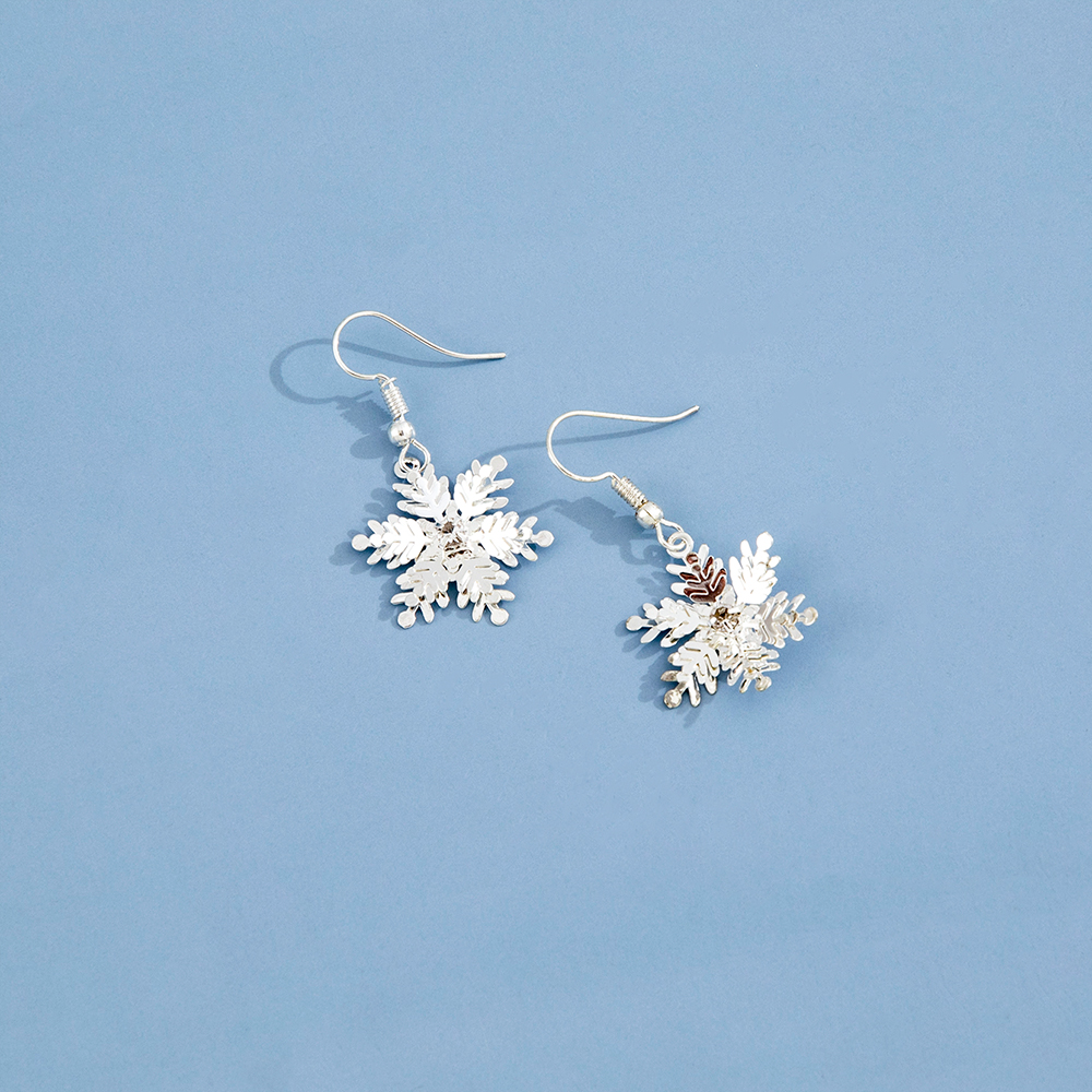 Fashion Snowflake Alloy No Inlaid Earrings display picture 5
