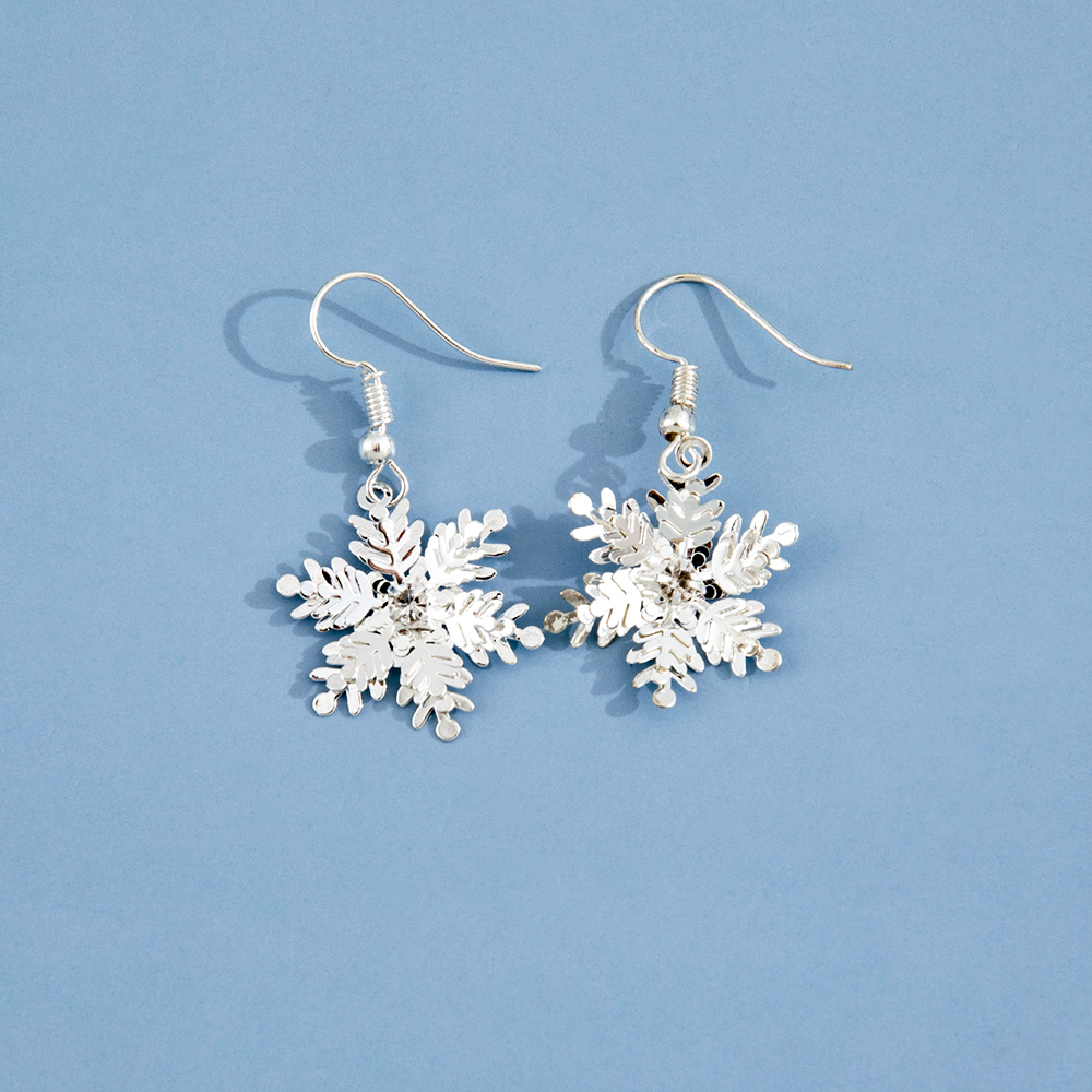 Fashion Snowflake Alloy No Inlaid Earrings display picture 4