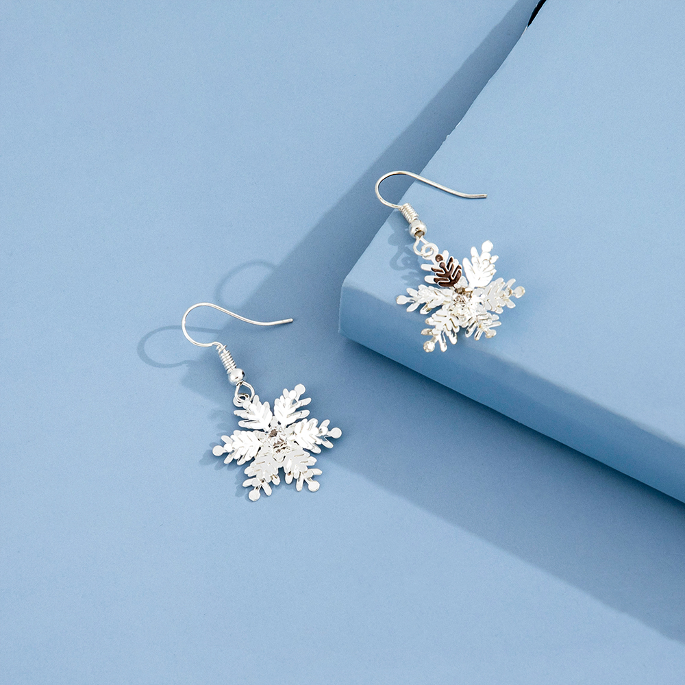 Fashion Snowflake Alloy No Inlaid Earrings display picture 9