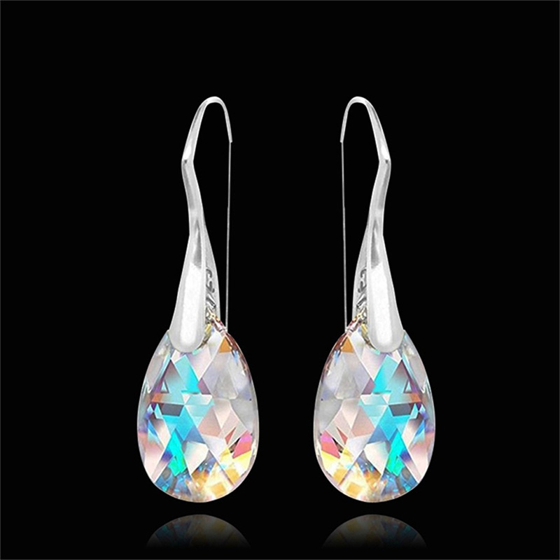 Women's Romantic Water Drop Alloy Earrings Water Drop Artificial Crystal Earrings display picture 2