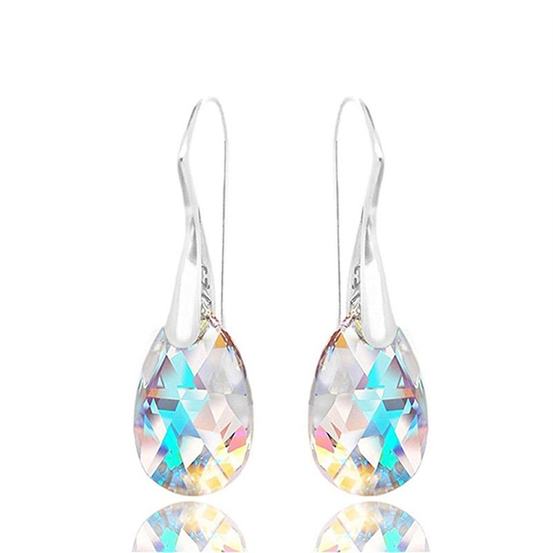 Women's Romantic Water Drop Alloy Earrings Water Drop Artificial Crystal Earrings display picture 3