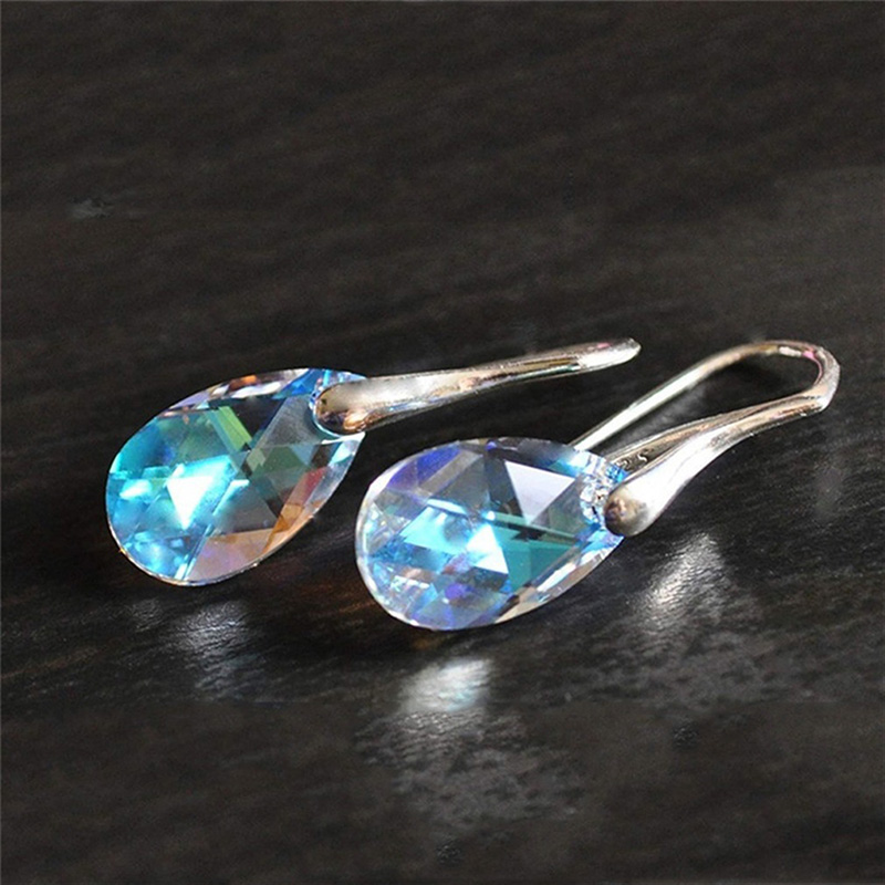 Women's Romantic Water Drop Alloy Earrings Water Drop Artificial Crystal Earrings display picture 4