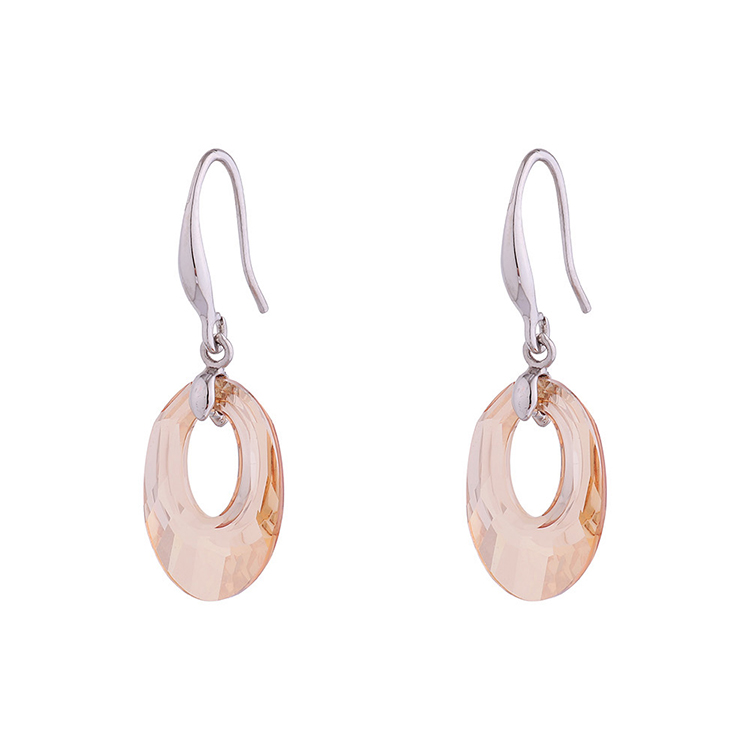 Fashion Circle Copper Crystal Earrings display picture 2