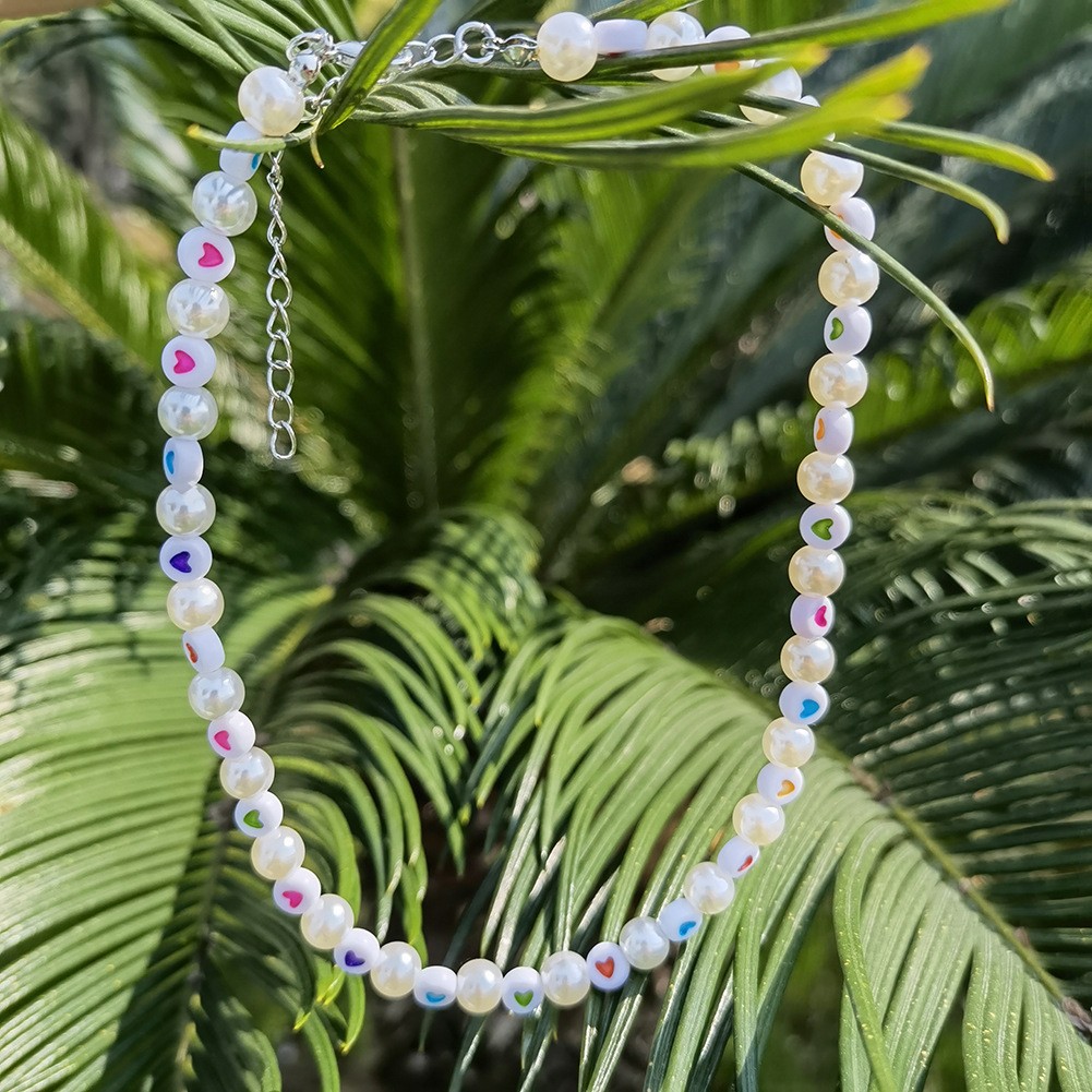 Vacances Forme De Cœur Résine Synthétique Perlé Perles Artificielles Bracelets Collier display picture 2