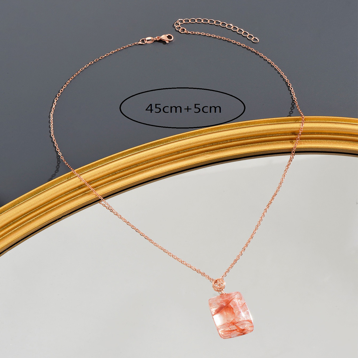 Fashion Square Copper Necklace Plating Natural Stone Copper Necklaces display picture 5
