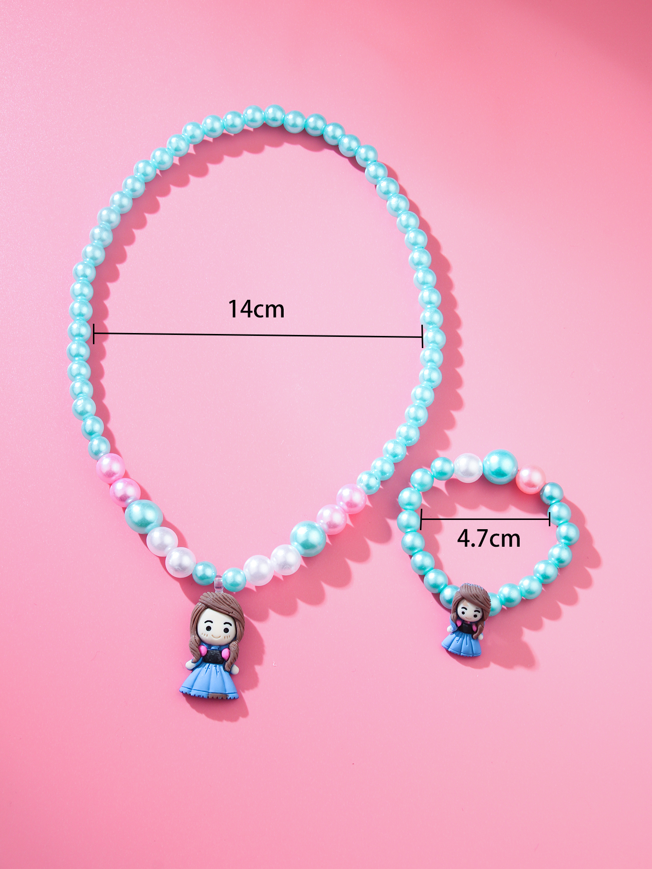 Cute Cartoon Character Arylic Beaded Pendant Necklace Bracelets display picture 2