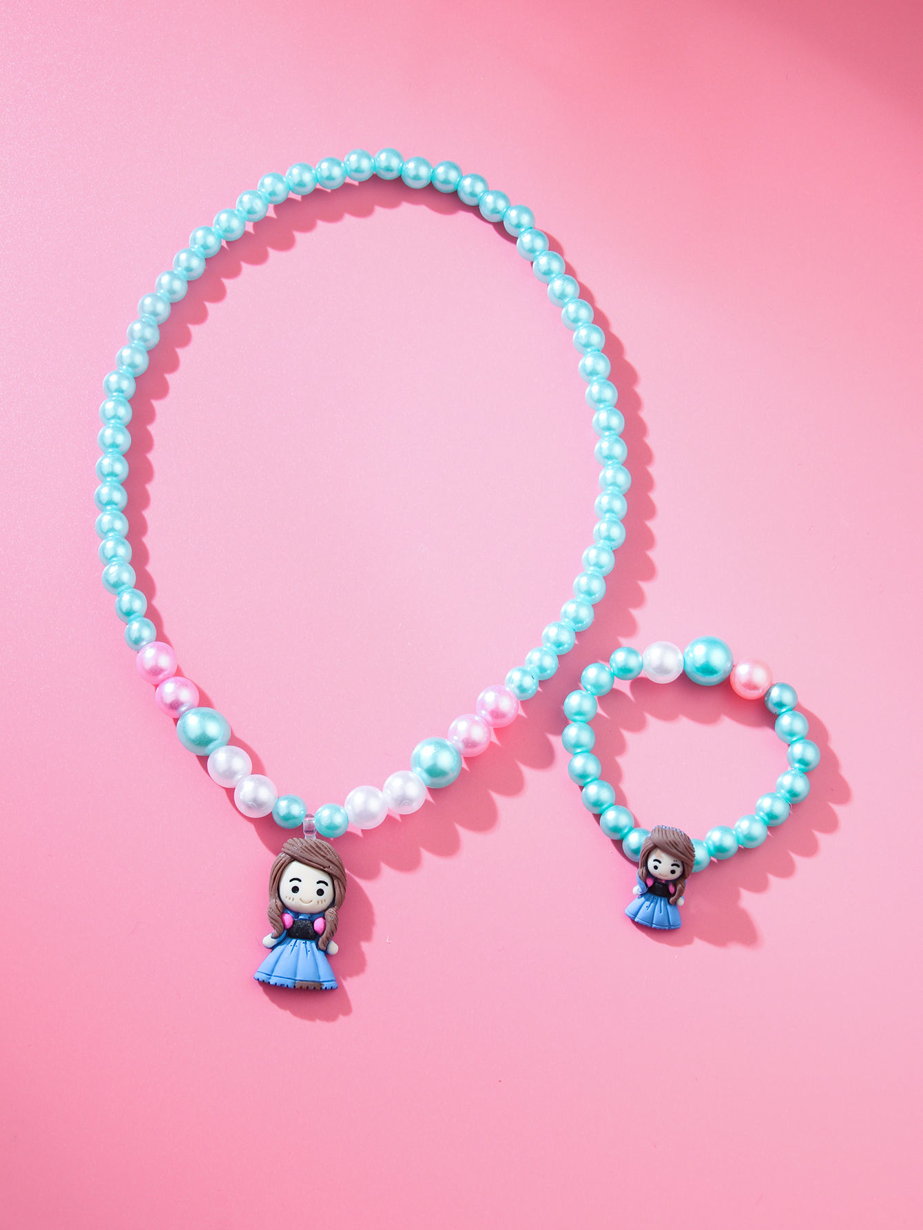 Cute Cartoon Character Arylic Beaded Pendant Necklace Bracelets display picture 3