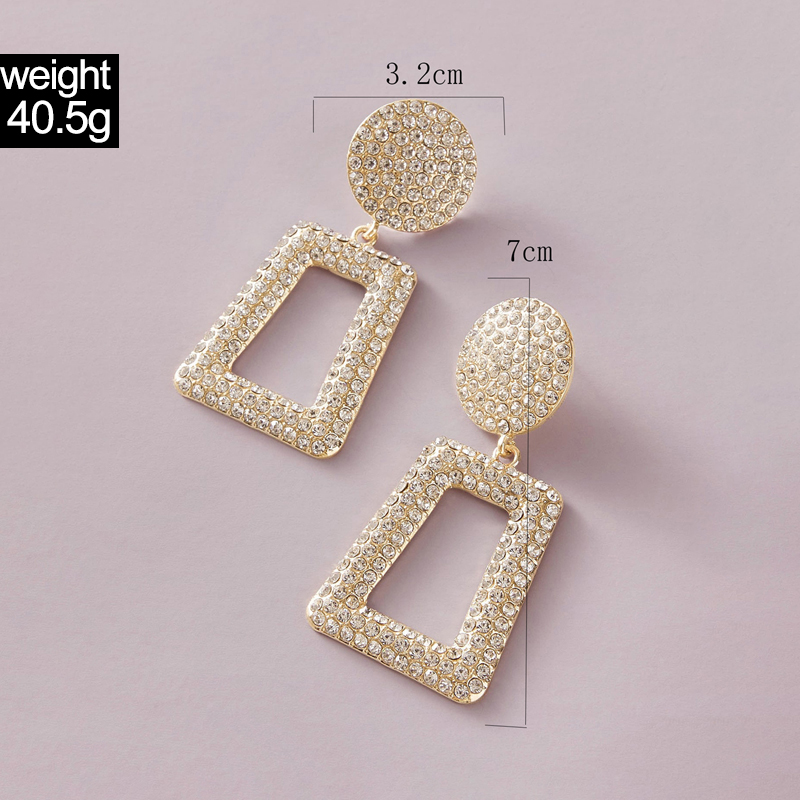 Exaggeration Alloy Geometric Pattern Earrings Party Birthday Party Artificial Rhinestone Drop Earrings display picture 1