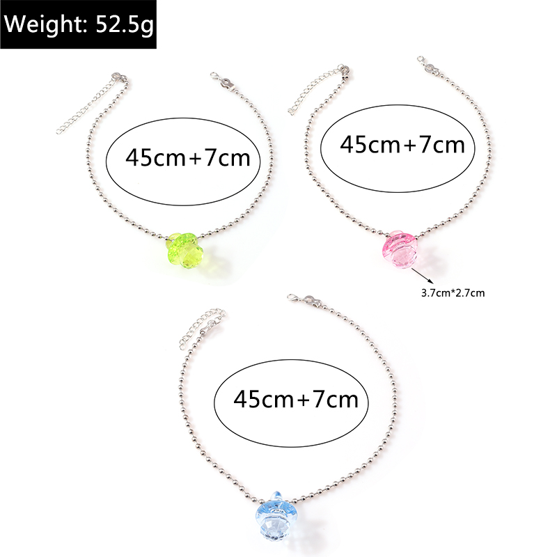 Fashion Transparent Candy Color Bead Big Baby Pop Pendant Necklace display picture 1