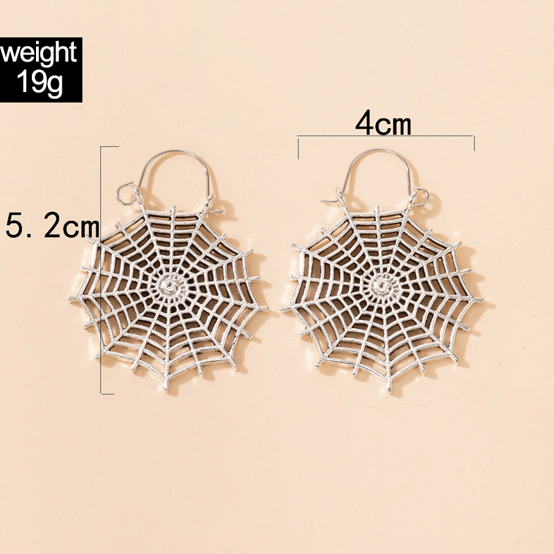Retro Novelty Design Alloy Spider Web Earrings Festival Street Drop Earrings display picture 1