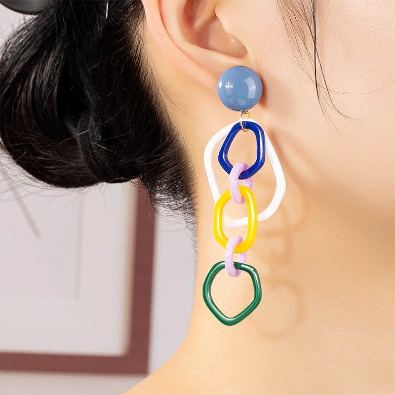 Women's Fashion Colorful Synthetic Resin Earrings No Inlaid Stud Earrings display picture 5