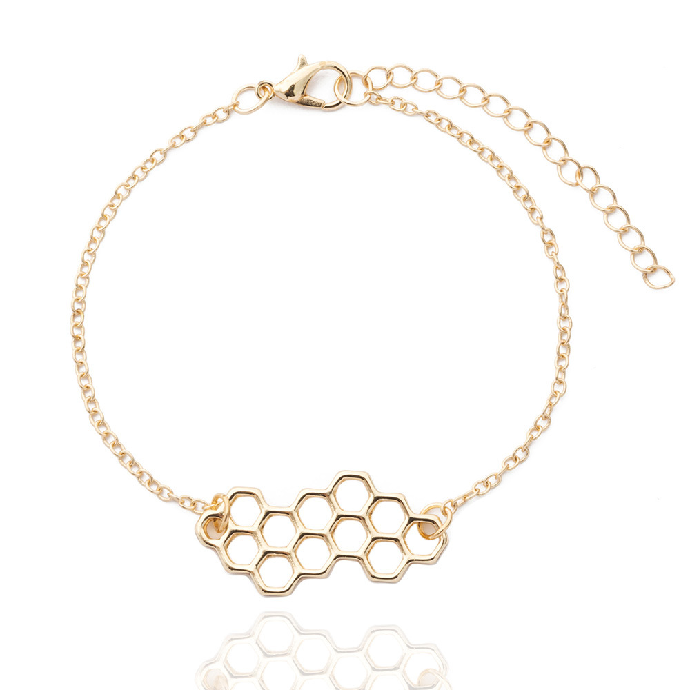 Fashion Simple Creative Honeycomb Geometric Women's Alloy Bracelet display picture 2