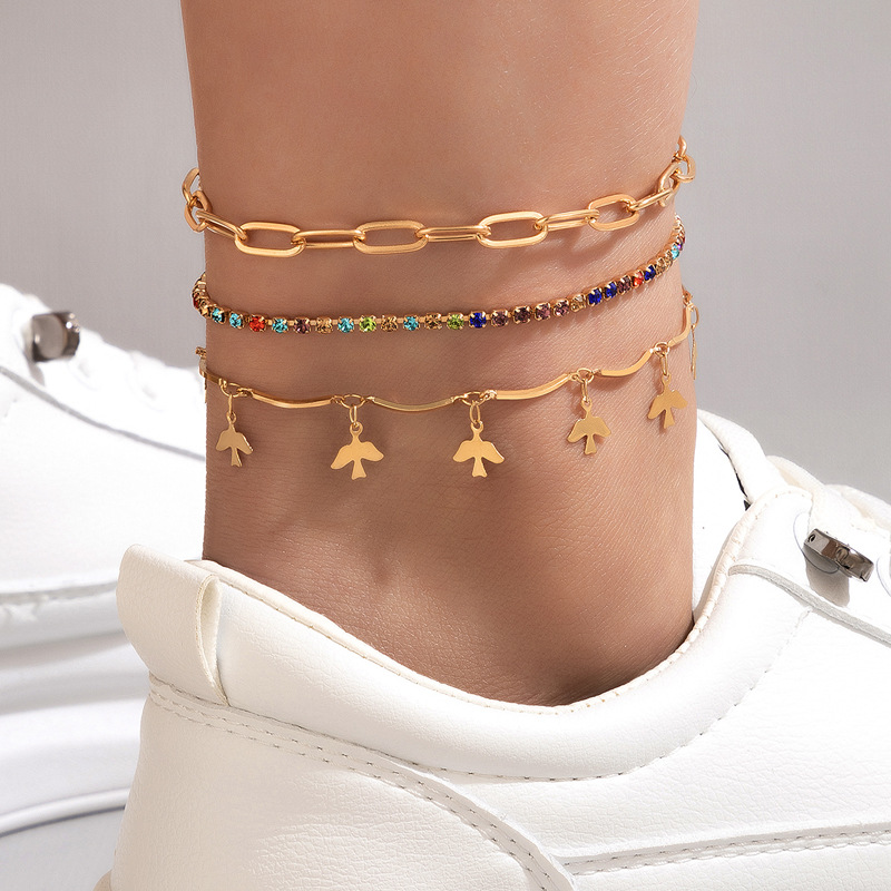 Vacation Shell Alloy Plating Rhinestone Anklet display picture 3