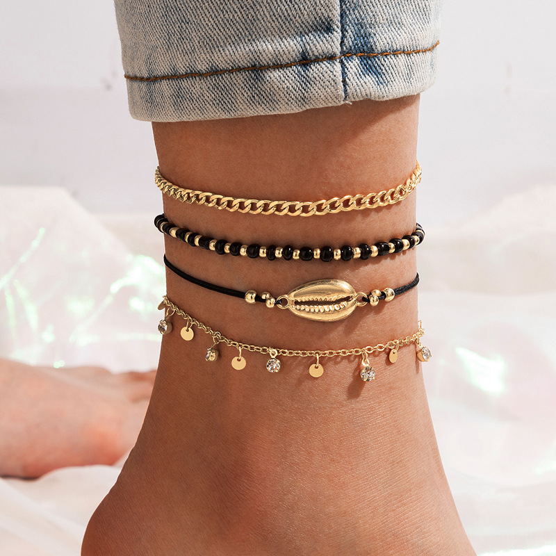 Vacation Shell Alloy Plating Rhinestone Anklet display picture 4