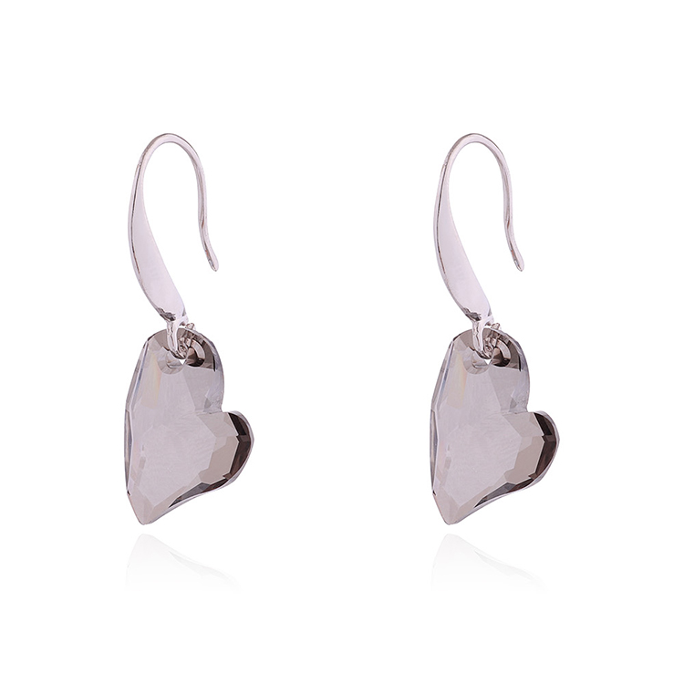 Fashion Heart Shape Copper Artificial Crystal Earrings display picture 2