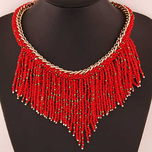 Mujeres Bohemio Geométrico Borla Con Cuentas Aleación Collar Rosario Collares display picture 1