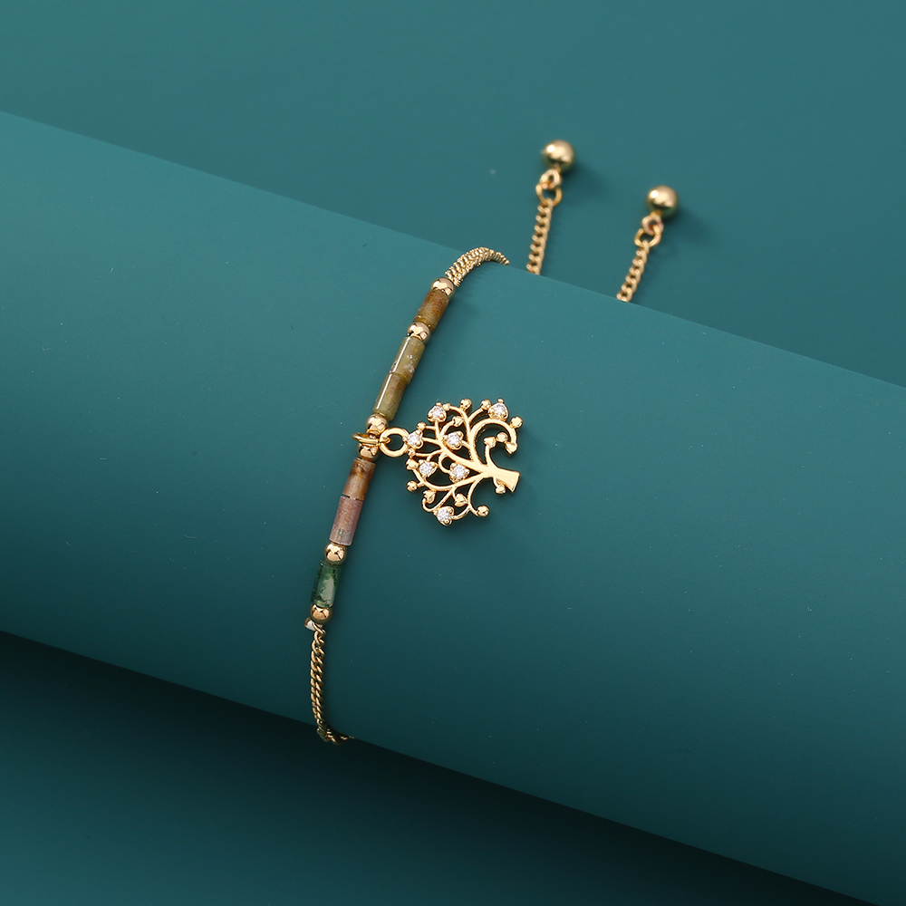Simple Style Tree Copper Bracelets Pearl Zircon Copper Bracelets display picture 3