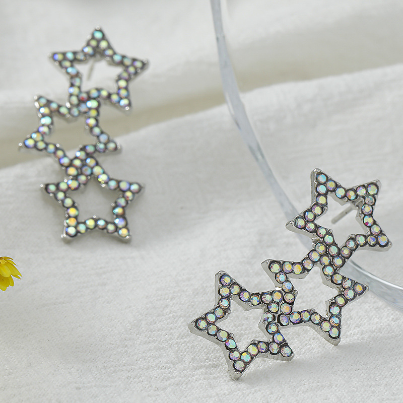 Moda Estrella Aleación Embutido Diamante De Imitación Pendientes De Gota display picture 1