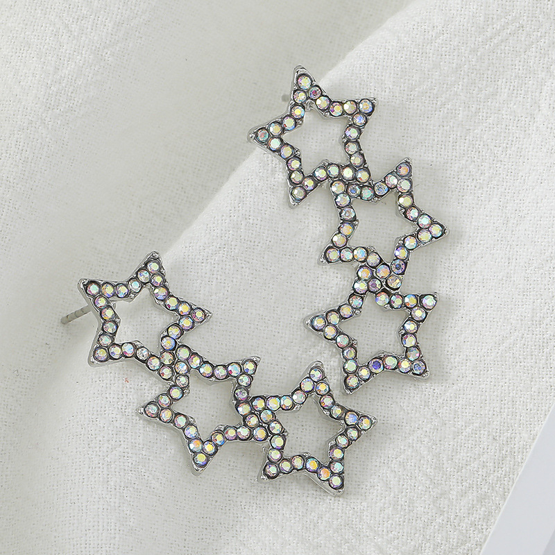 Moda Estrella Aleación Embutido Diamante De Imitación Pendientes De Gota display picture 4